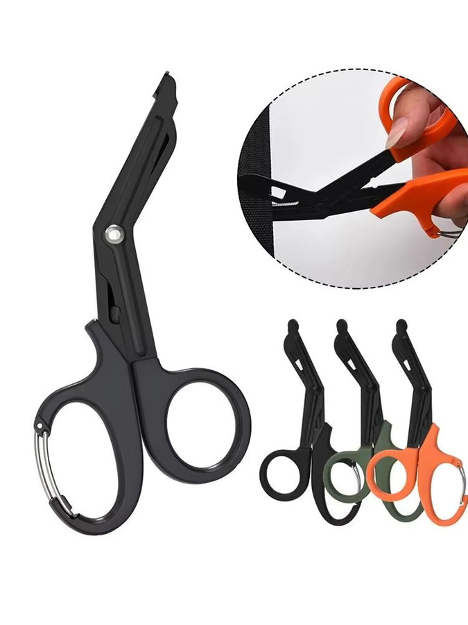 Taktische Trauma Schere mit Karabiner für Notfall und Erste Hilfe von Mrgabwte in Grün und Schwarz - Bild 6