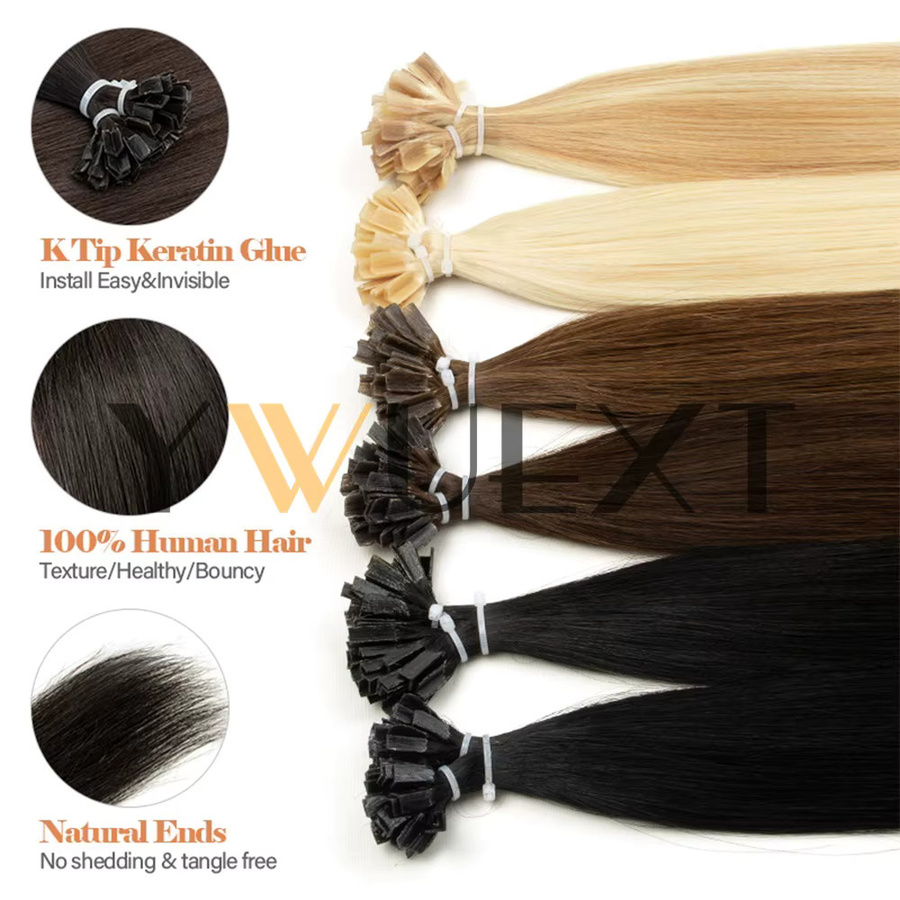 YWUEXT Keratin V-Tip Haarverlängerung Echthaar, Blond, Glatt, 30g - Bild 3