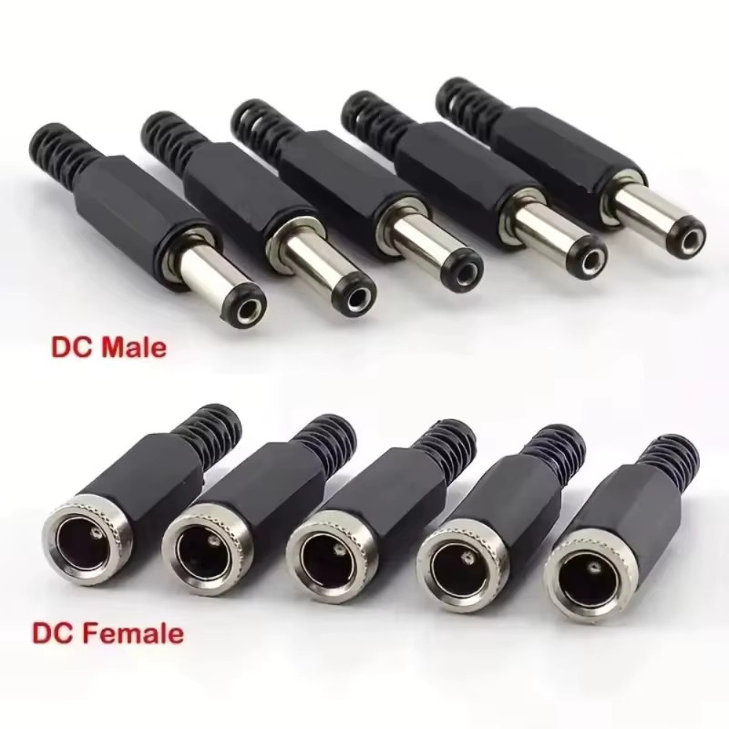 10 Stück DC-Netzstecker Schweißanschluss für 5,5 x 2,5 mm Stecker und Buchse in Schwarz - Bild 2