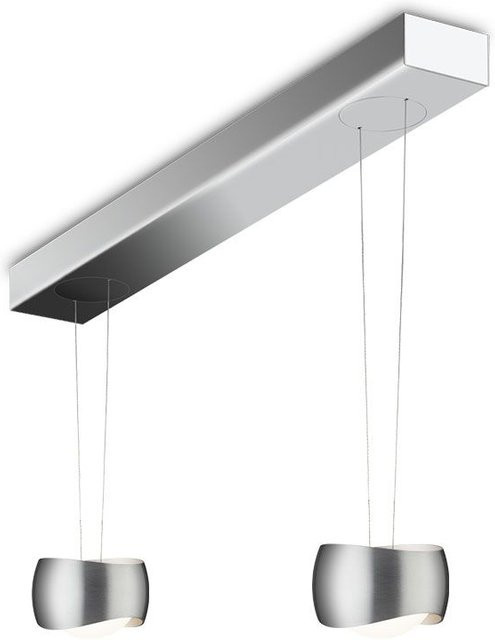 Oligo Curved Slack-Line LED-Pendelleuchte 2-flammig in Chrom und Silber aus Aluminium mit Tunable White (2200K - 5000K) und Casambi-Steuerung - Bild 1