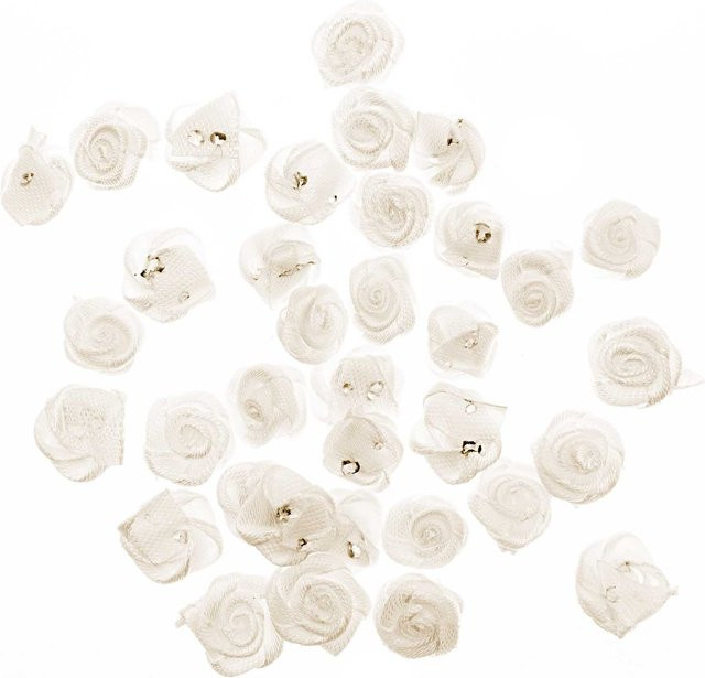 idee. Creativmarkt Dior-Röschenköpfe in Creme, 36 Stück für Hochzeit und Kommunionsfeier - Bild 1