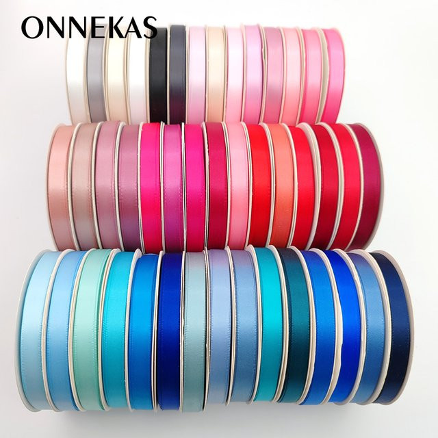 ONNEKAS Satinband Grau aus 100 % Polyester mit doppelseitiger Klebefläche, Breite: 9 mm - Bild 1