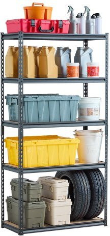 VEVOR Schwerlastregal 5-stufig, verstellbares Metallregal für Garage und Lager, schwarz, B/T/H: 91,4 x 40,6 x 181,3 cm - Bild 1