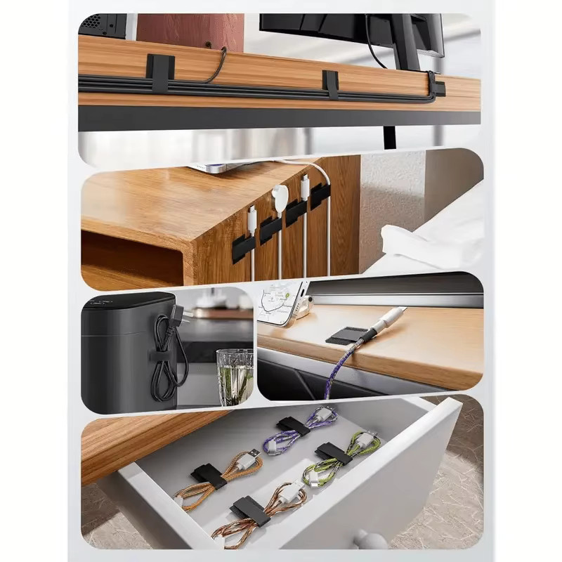 30 Stück Selbstklebende Hochleistungs-Kabelbinder in Schwarz als Verstellbare Klett-Kabelorganizer für dein Kabelmanagement zu Hause und im Büro - Bild 4