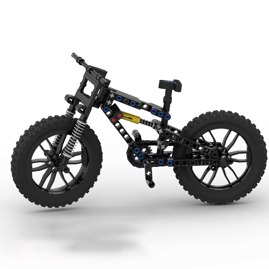 wishiot Off-Road Mountainbike Downhill, Baustein Simulation Modell, Rot Schwarz - Bild 3
