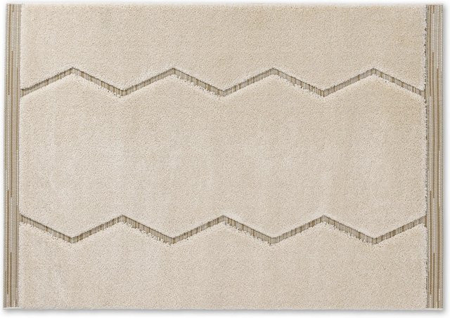 Schöner Wohnen Teppich Winsome Streifen Weiß Creme B: 80 cm, L: 150 cm - Bild 1