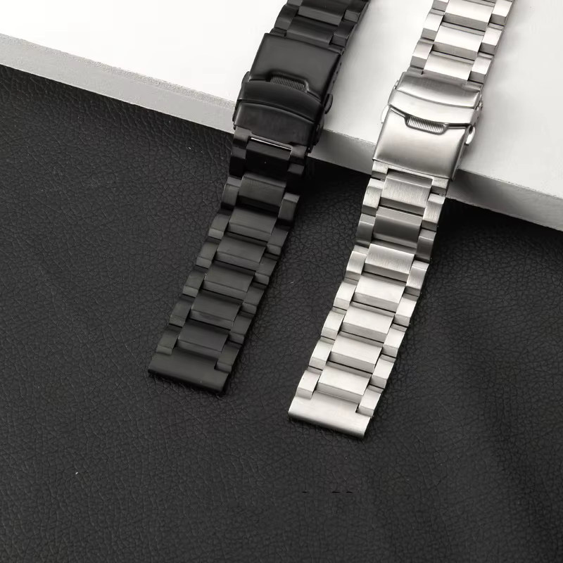 Zhangeer Uhrenarmband Edelstahl, Faltschließe, Schwarz, Unisex - Bild 3