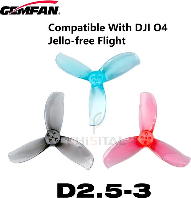 Gemfan D2.5 3-Blatt FPV Propeller 2,5 Zoll in Grau, 8 Paar für 1404 Motoren mit 1,5 mm Loch - Bild 1