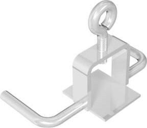 Schake Schilderklemme verzinkt mit Haken für 40 x 40 mm / Ø 42 mm Schaftrohr in Silber - Bild 1