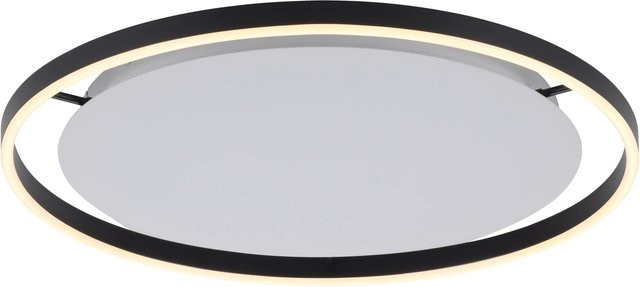 Just Light LED-Deckenleuchte Ritus in Weiß und Anthrazit aus Metall mit modernem Ring-Design, H: 5,3 cm, Durchmesser: 60 cm - Bild 1