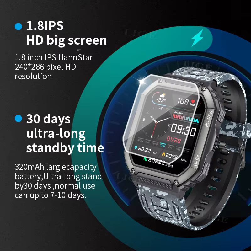 FOXBOX Smartwatch, GPS, Bluetooth, Schwarz, Herren - Bild 3