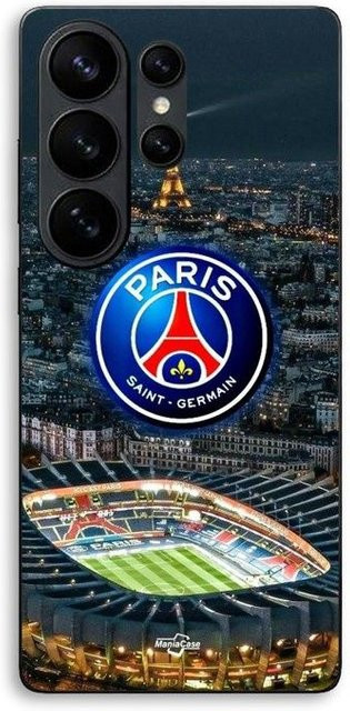 MANIACASE Handyhülle für Samsung Galaxy S26 Ultra aus Silikon TPU in Schwarz mit PSG Stadion Nacht Eiffelturm Design - Bild 1