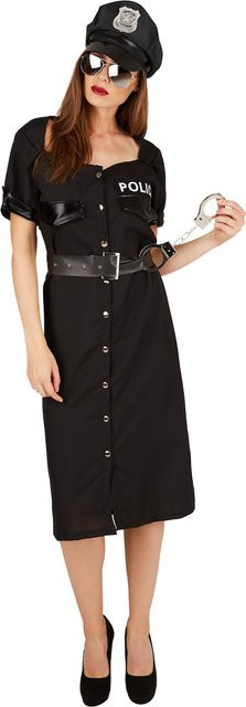 tectake Frauenkostüm Polizistin, Textil, Schwarz - Bild 1