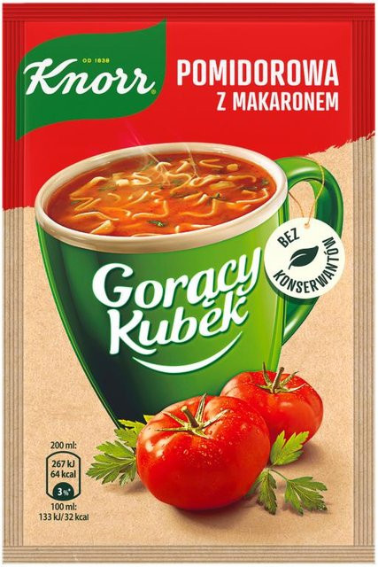 Knorr Heiße Tasse Tomatensuppe mit Nudeln 19 g - Bild 1
