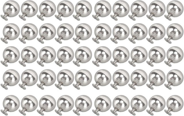 50er Set Kugelnieten aus massivem Eisen in Silber für Lederhandwerk und Kleidung mit 10mm Durchmesser und 6mm Schrauben von Shoemst - Bild 1