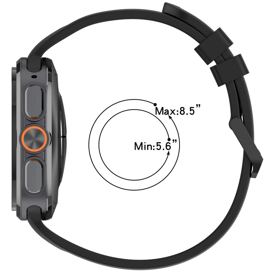 Uhrenarmband Silikon, Samsung Galaxy Watch Ultra (2025) 47mm, Schwarz, Unisex - Bild 5