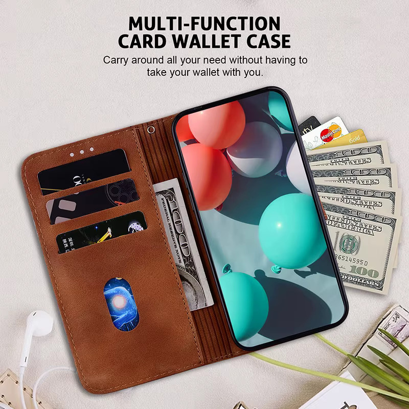 Leder Schutzhülle Stand Flip Wallet Case für Motorola Moto Edge Serie in Schwarz und Grün - Bild 4