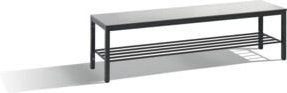 C+P Umkleidebank Basic Plus mit Schuhrost, Dekor Silbergrau, Gestell Schwarzgrau, H x B x T: 40,1 x 150,0 x 35,3 cm - Bild 1