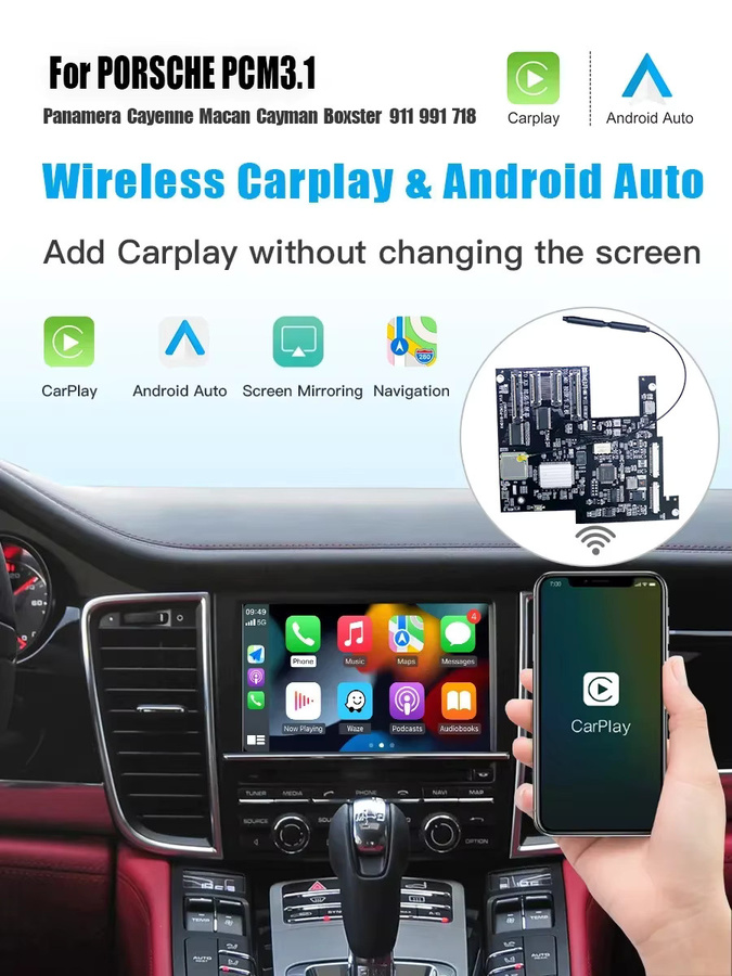 AUTOABC Drahtloses CarPlay und Android Auto Modul für Porsche PCM 3.1, Schwarz - Bild 7