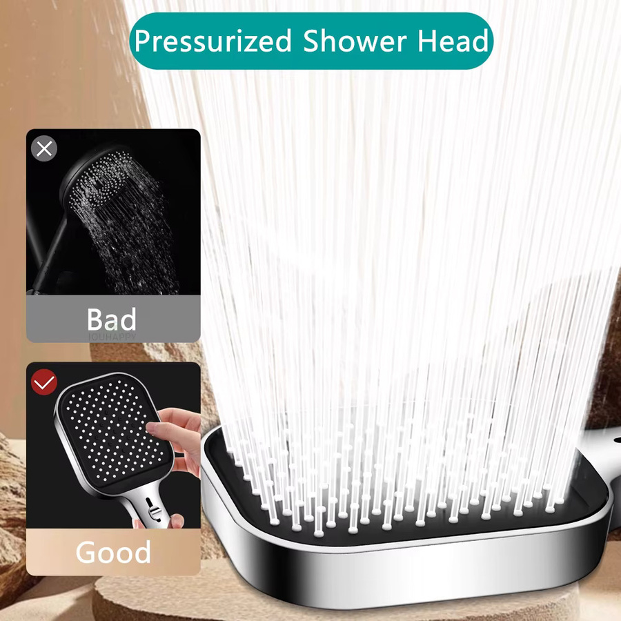 IOUHAPPY Regenduschkopf mit 3 Modi, Hochdruck-Duschkopf mit großem Wasserauslass und Spray-Funktion für dein Badezimmer - Bild 5