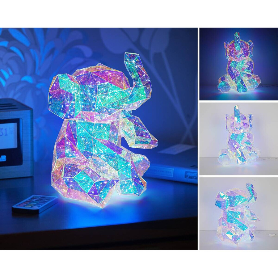 Nolo LED-Dekoleuchte Elefant transparent, Tischleuchte mit RGB-Beleuchtung - Bild 2
