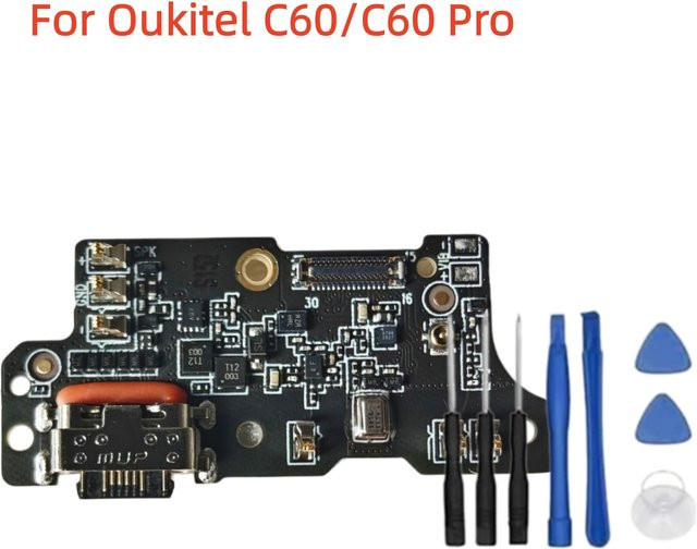 Oukitel C60 C61 Pro Ersatzteil: USB-C Ladeanschlussplatine mit Mikrofon MIC FPC in Schwarz - Bild 1