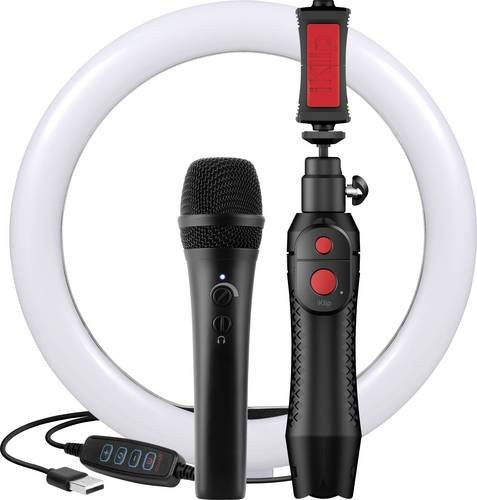 IK Multimedia iRig Video Creator HD Bundle USB-C Kondensatormikrofon in Schwarz mit Stativ und Klammer - Bild 1