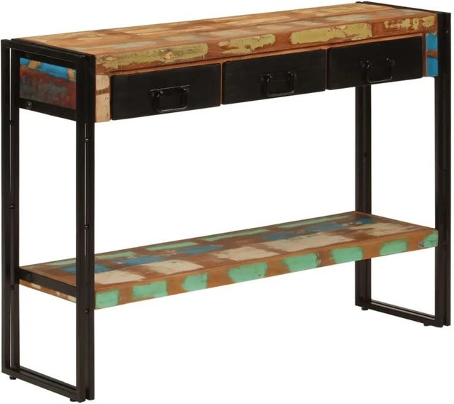 vidaXL Konsolentisch aus Massivholz im Industrial Design, B/T/H: 110 x 30 x 76 cm - Bild 1