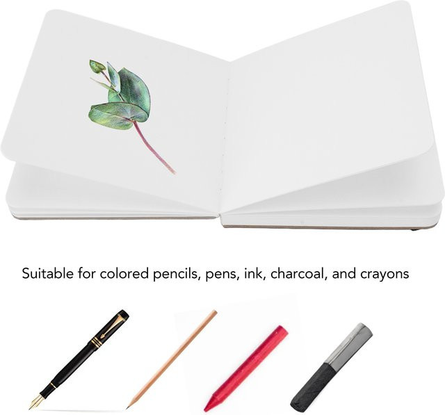 Aquarell-Skizzenbuch Skizzenpigment mit 30 Blatt Malpapier, 300 g/m2, Farbe: Grün, B/H: 15 x 15 cm - Bild 1