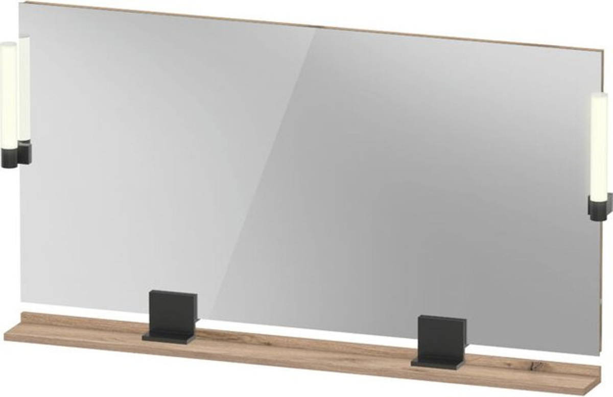Duravit Sivida Spiegel mit LED-Beleuchtung in Diamantschwarz Matt, B/H/T: 133 x 65 x 3,6 cm - Bild 1