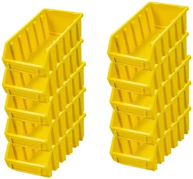 PROREGAL SuperSparSet 10x Sichtlagerboxen aus Polypropylen in Gelb, H x B x T: 7,5 x 11,6 x 21,2 cm - Bild 1