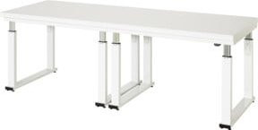 Rau Elektrisch höhenverstellbare Werkbank mit HPL-Platte in Grau und Weiß, B/T/H: 250 x 70 x 74-114 cm - Bild 1