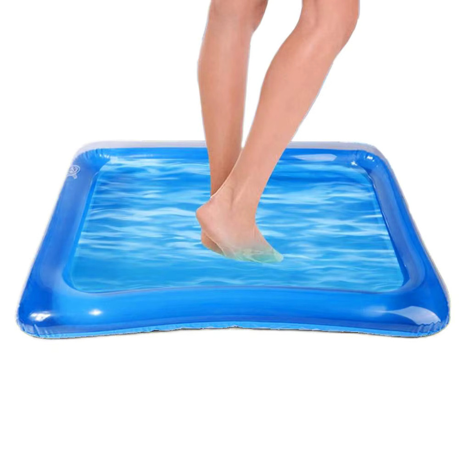 Tragbares aufblasbares Fußbecken in Blau aus Kunststoff für Pool und Strand - Bild 6