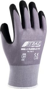 Nitras Handschuh-Paar 8800 FLEXIBLE FIT in Grau mit Nitrilbeschichtung und Baumwollfutter, Größe 8 - Bild 1