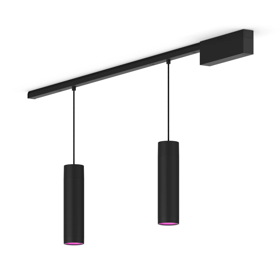 Philips Hue Perifo Basis-Set Gerade Deckenleuchte in Schwarz mit 2 Pendeln - Bild 1