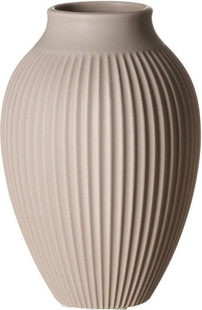 Ritzenhoff & Breker Vase Alsta aus Keramik in Beige, bauchig und gestreift, Höhe: 19 cm