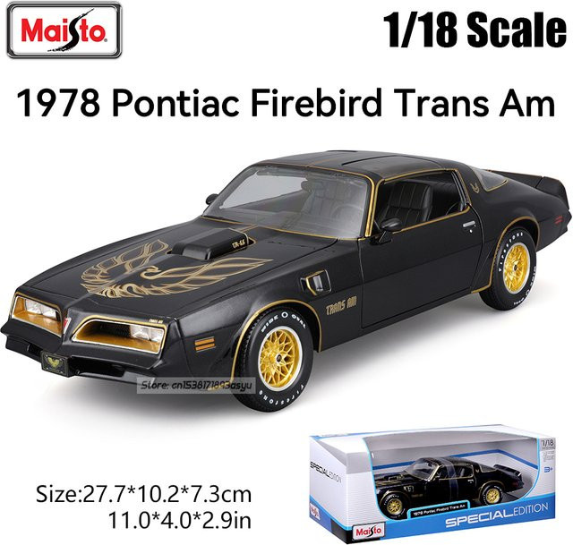 Maisto 1978 Pontiac Firebird Trans Am, Modellauto, 1:18, Schwarz - Bild 1