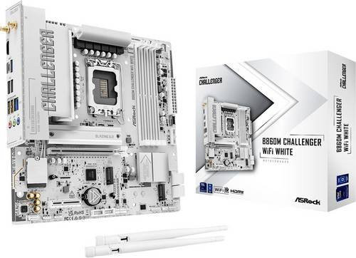 ASRock B860M Challenger WiFi White Micro-ATX Mainboard mit Intel LGA 1851 Sockel und B860 Chipsatz - Bild 1