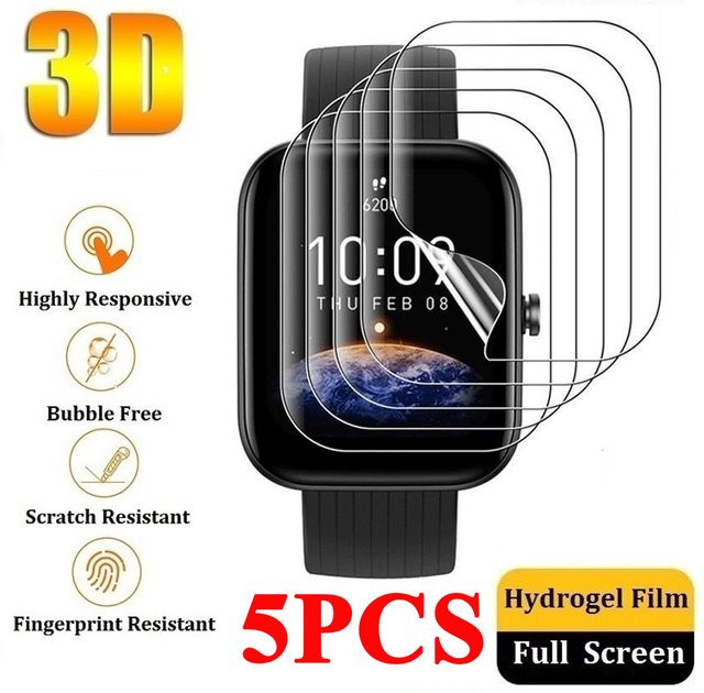 5er-Pack Displayschutzfolie aus TPU für Xiaomi Huami Amazfit Bip 5, GTS, GTS 4, Mini und Pro, transparente Vollabdeckung - Bild 1