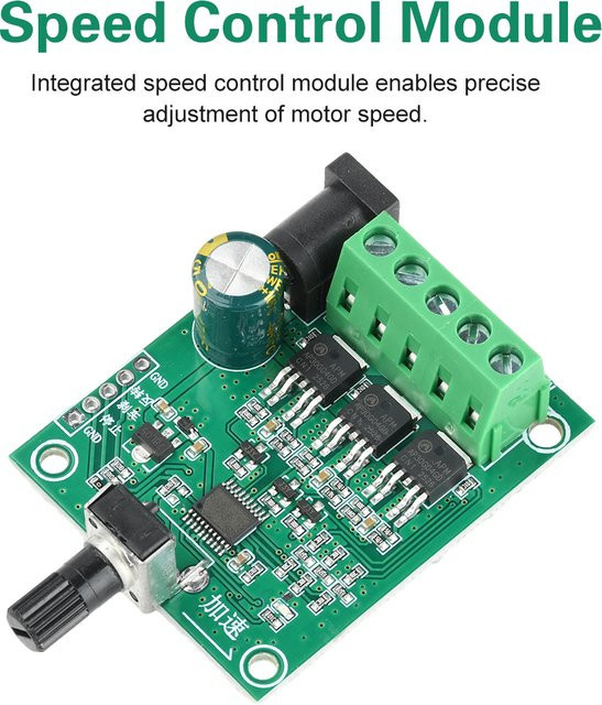 Gaqqee Bürstenloser DC-Motor-Treiber ESC 75W 5-24V mit 3-Phasen-Geschwindigkeitsregler in Grün - Bild 1