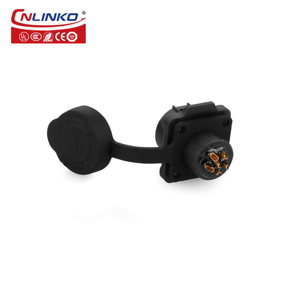 CNLINKO LP12 Wasserdichter elektrischer Stecker 90 Grad L-Form mit Quick-Release und Lötanschluss 2 bis 8 Pin - Bild 2