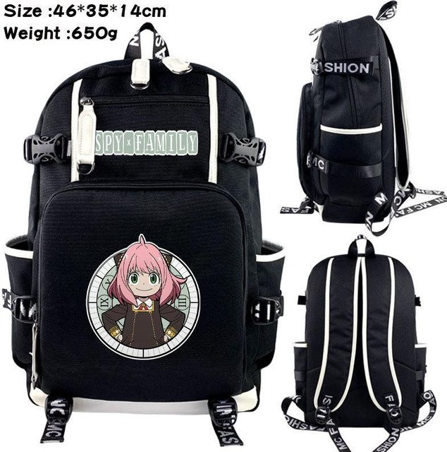 3-teiliges Schulrucksack-Set in Schwarz aus Oxford-Stoff mit großem Fassungsvermögen inklusive Federmäppchen und Schultergurt - Bild 1