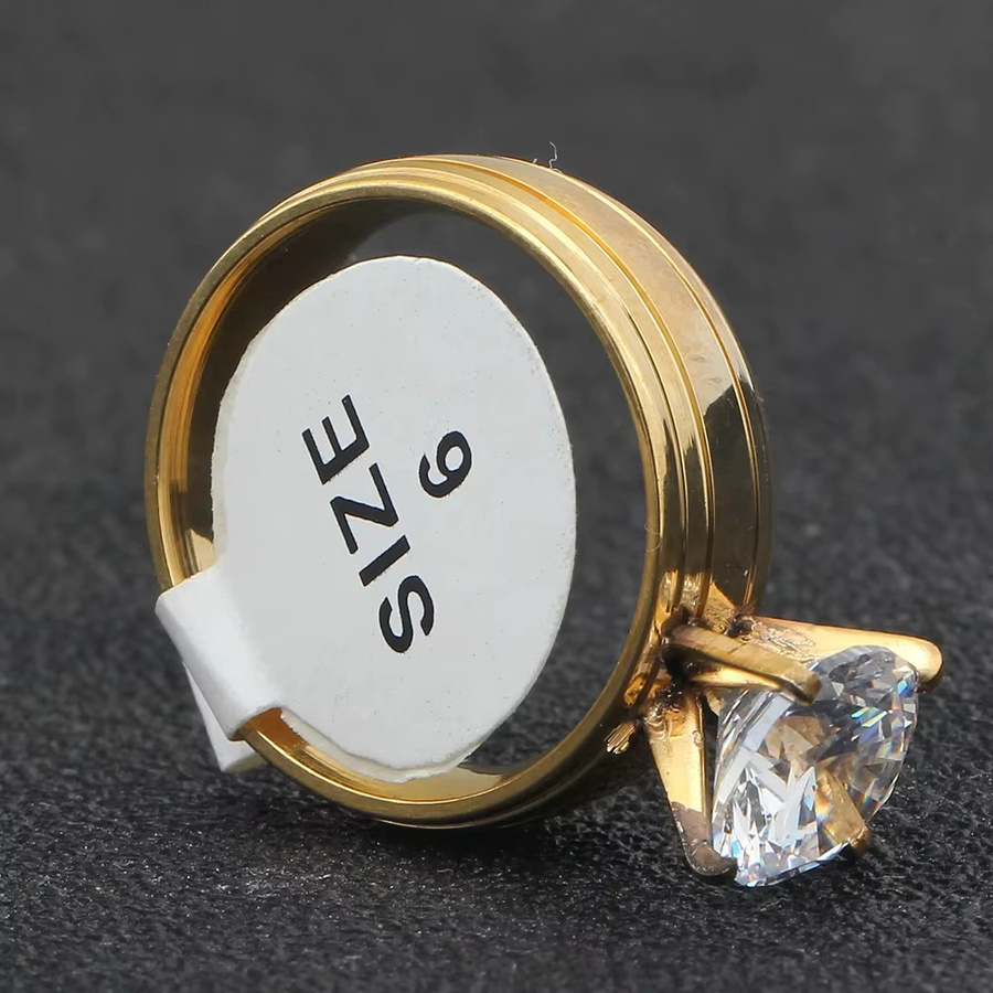Vqysko Ring, Goldfarbe, Edelstahl, Damen - Bild 2