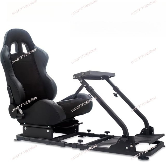 Verstellbarer und faltbarer Rennsitzständer in Schwarz, kompatibel mit Logitech G29, Thrustmaster T300, TGT und MOZA PX Direct Drive Lenkrädern - Bild 1