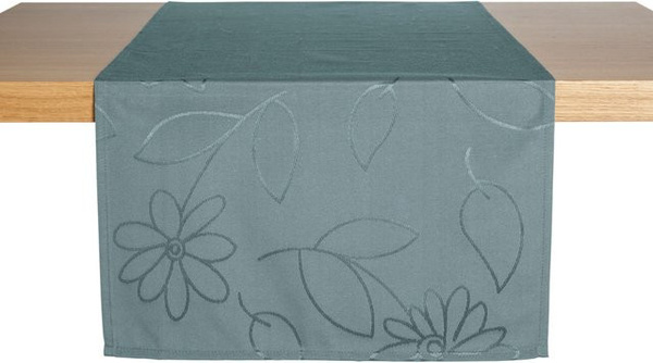 Tischläufer ERWIN M. Floralie in Rauchblau, Rechteckig, B: 40 cm, L: 130 cm
