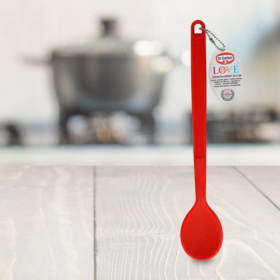 Dr. Oetker Kochlöffel Flexxibel Love in Rot aus Silikon und Metall, Länge: 30 cm - Bild 3