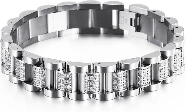 BaiJia Jewelry Armband Set, Titan Stahl, Gold, Diamant, Zirkonia, Herren, 21.5cm - Bild 1