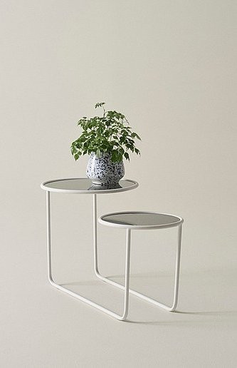 Jotex Beistelltisch KALLO mit runder Glasplatte in Weiß und Transparent, Höhe: 81 cm, Breite: 45 cm - Bild 1