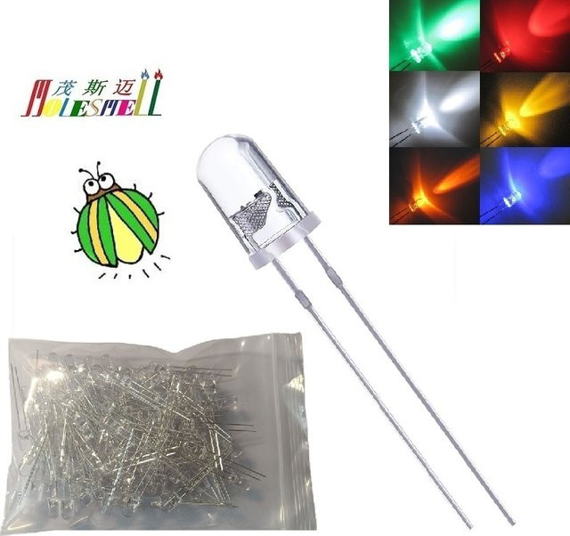 100 Stück RGB Puls-Glühwürmchen-LEDs in Multicolour, 5 mm atmende Lichtdioden aus Kunststoff - Bild 1