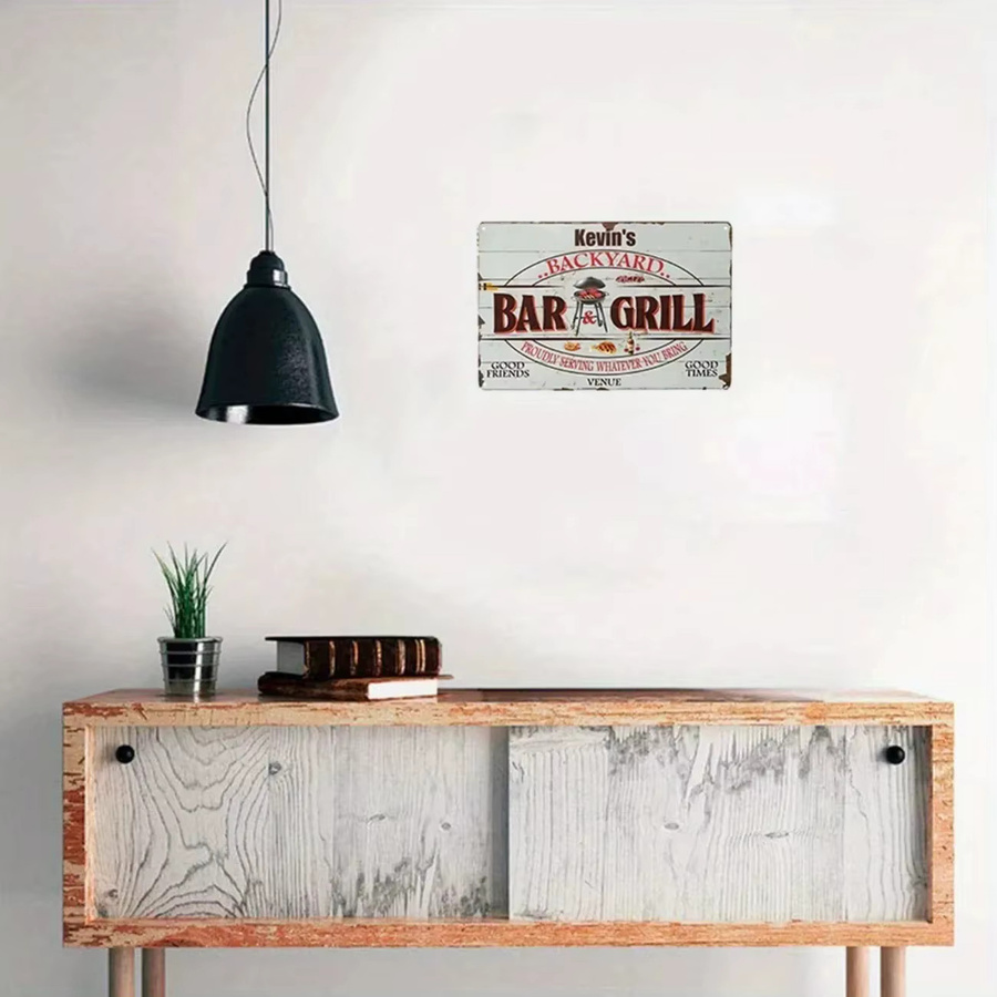 Personalisiertes BBQ-Grill Aluminiumschild von CIFBUY im Vintage-Design als individuelles Outdoor-Dekor für die Wand - Bild 3
